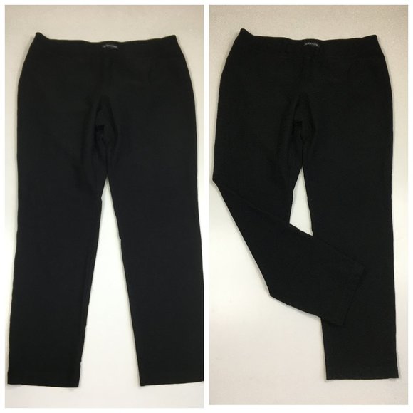 EILEEN FISHER Black Pull On Cropped/Ankle Soft Dress Pant